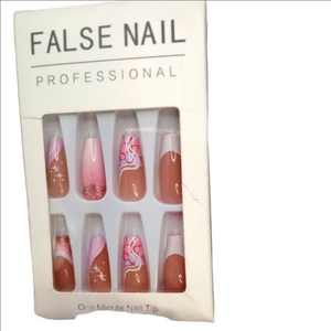 False Nail long ballerina/ballet style french manicure designs false nails NWT